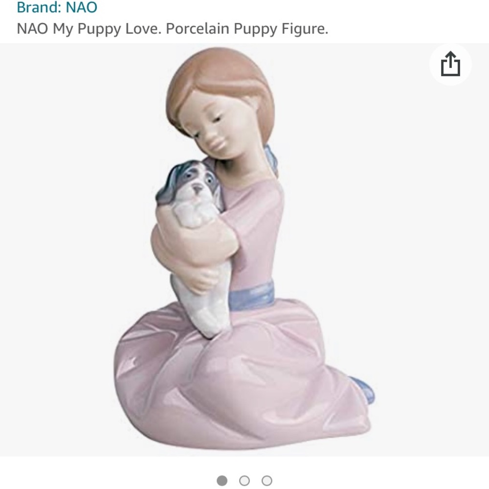 NAO by LLADRO My puppy love girl holding puppy